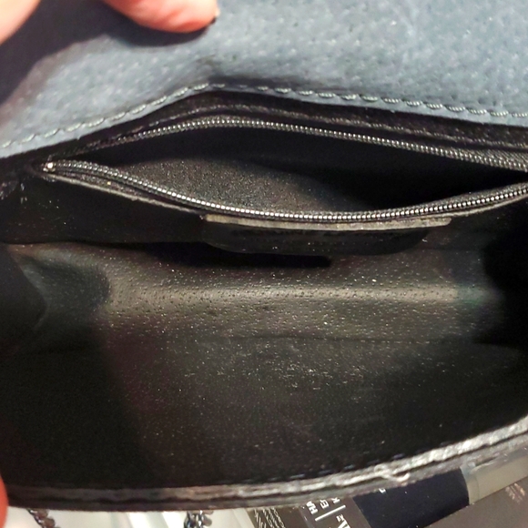 🇮🇹Borse In Pelle Gray Genuine Leather Snake-Embossed Shoulder/Crossbody Bag - Picture 11 of 16